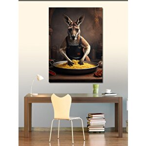 Kanvas Tablo Çiğköfte Yapan Kanguru 70x100 cm