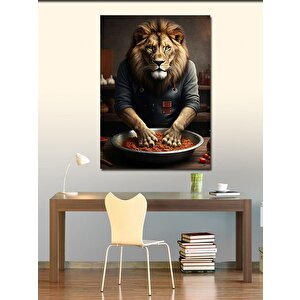 Kanvas Tablo Çiğköfte Yapan Aslan 50x70 cm