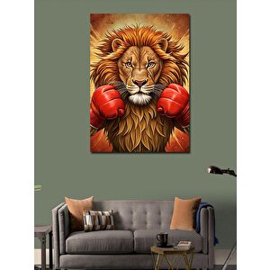 Kanvas Tablo Dövüşçü Aslanı 50x70 cm