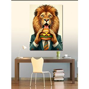 Kanvas Tablo Aslan Ve Burger 100x140 cm