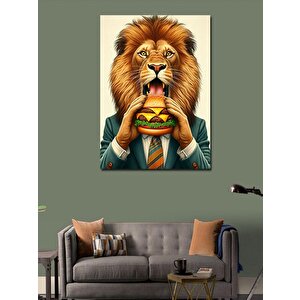 Kanvas Tablo Aslan Ve Burger 100x140 cm