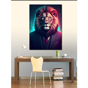 Kanvas Tablo Takım Elbiseli Aslan 70x100 cm