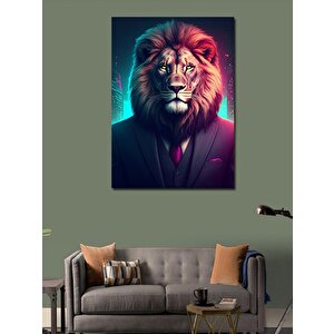 Kanvas Tablo Takım Elbiseli Aslan 70x100 cm