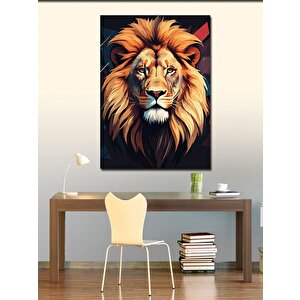 Kanvas Tablo Kükreyen Aslan 100x140 cm
