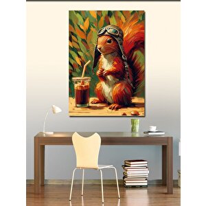 Kanvas Tablo Kahveli Sincap 70x100 cm