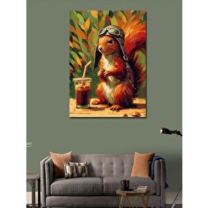 Kanvas Tablo Kahveli Sincap 50x70 cm