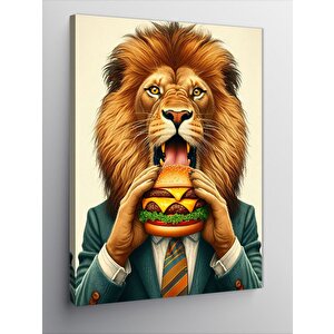 Kanvas Tablo Aslan Ve Burger 70x100 cm
