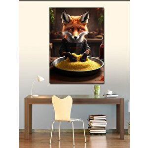 Kanvas Tablo Çiğköfte Yapan Tilki 50x70 cm