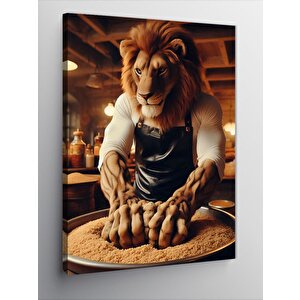 Kanvas Tablo Çiğköfte Yoğuran Aslan 50x70 cm