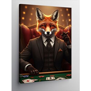 Kanvas Tablo Poker Oynayan Tilki 70x100 cm