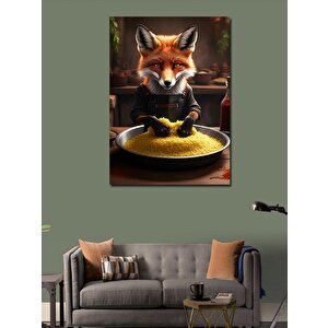 Kanvas Tablo Çiğköfte Yapan Tilki 70x100 cm