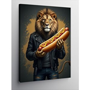 Kanvas Tablo Hotdog Seven Aslan 100x140 cm