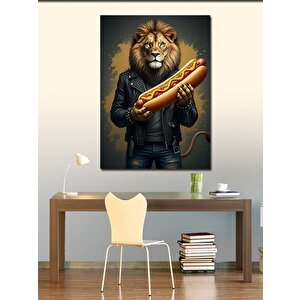 Kanvas Tablo Hotdog Seven Aslan 100x140 cm