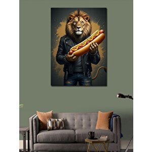 Kanvas Tablo Hotdog Seven Aslan 100x140 cm