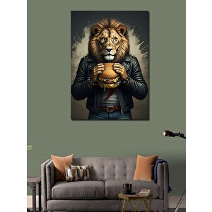 Kanvas Tablo Hamburger Ve Aslan 70x100 cm