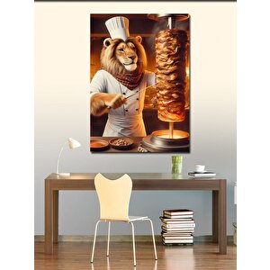 Kanvas Tablo Döner Kesen Aslan 70x100 cm