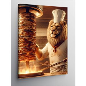 Kanvas Tablo Döner Ustası Aslan 100x140 cm