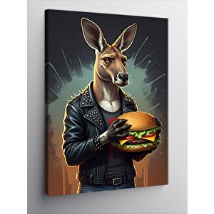 Kanvas Tablo Burger Tutan Kanguru 100x140 cm
