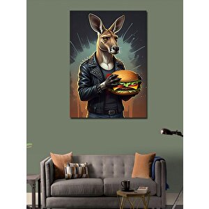 Kanvas Tablo Burger Tutan Kanguru 100x140 cm