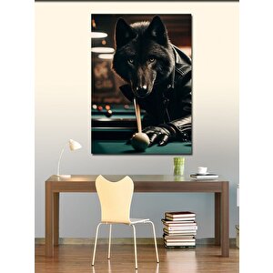 Kanvas Tablo Bilardo Oynayan Kurt 70x100 cm