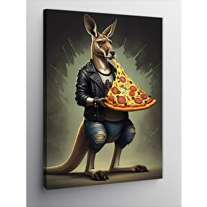 Kanvas Tablo Pizza Tutan Kanguru 100x140 cm