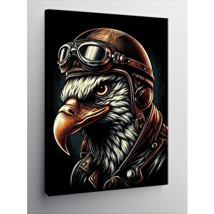Kanvas Tablo Motorsikletli Kartal 70x100 cm