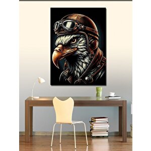Kanvas Tablo Motorsikletli Kartal 70x100 cm
