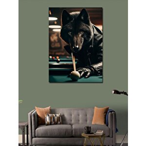 Kanvas Tablo Bilardo Oynayan Kurt 50x70 cm