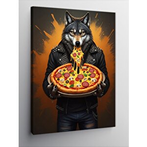 Kanvas Tablo Pizza Tutan Kurt 70x100 cm