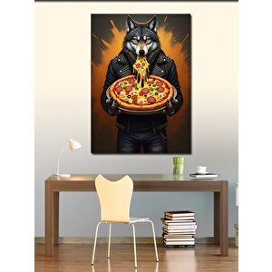 Kanvas Tablo Pizza Tutan Kurt 70x100 cm