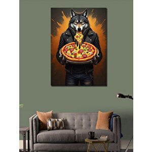 Kanvas Tablo Pizza Tutan Kurt 70x100 cm