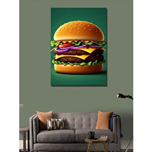 Kanvas Tablo Dev Hamburger 50x70 cm