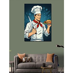 Kanvas Tablo Pizza Ustası Aşçı 100x140 cm
