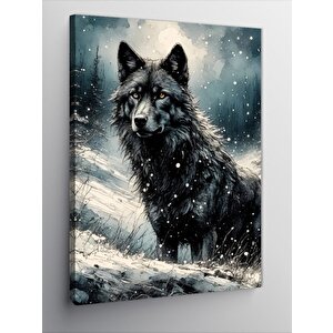 Kanvas Tablo Karlı Kurt 70x100 cm