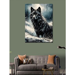 Kanvas Tablo Karlı Kurt 70x100 cm