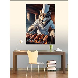 Kanvas Tablo Mangal Ustası Kurt 70x100 cm