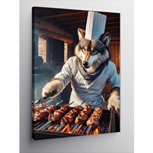 Kanvas Tablo Mangal Ustası Kurt 100x140 cm