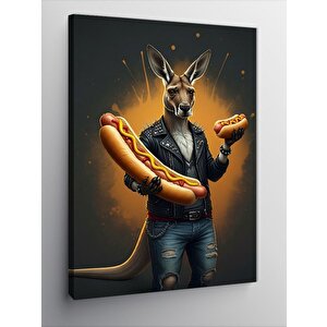 Kanvas Tablo Hotdog Tutan Kanguru 70x100 cm