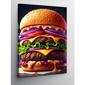 Kanvas Tablo Dev Hamburger 100x140 cm