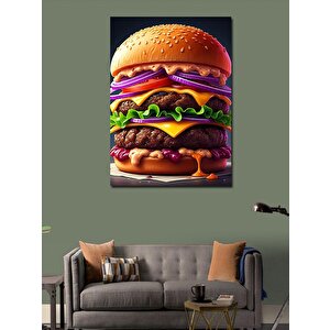 Kanvas Tablo Dev Hamburger 100x140 cm