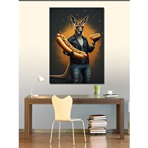Kanvas Tablo Hotdog Tutan Kanguru 50x70 cm