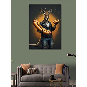 Kanvas Tablo Hotdog Tutan Kanguru 50x70 cm