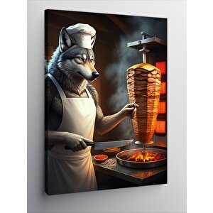 Kanvas Tablo Döner Ustası Kurt 70x100 cm