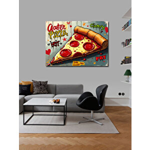 Kanvas Tablo Renkli Pizza İllüstrasyonu 70x100 cm