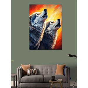 Kanvas Tablo Uluyan Kurtlar 50x70 cm