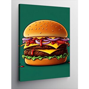 Kanvas Tablo Dev Hamburger 100x140 cm