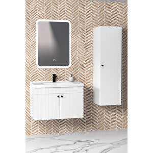 Avien 80 Cm Banyo Dolabı Cmr Aynalı - Boy Dolap Dahil Beyaz