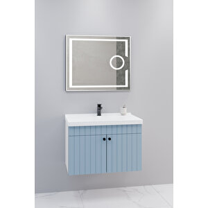 Avien 80 Cm Banyo Dolabı Kiev Aynalı - Boy Dolap Hariç Mavi