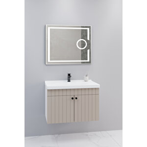 Avien 80 Cm Banyo Dolabı Kiev Aynalı - Boy Dolap Hariç Krem