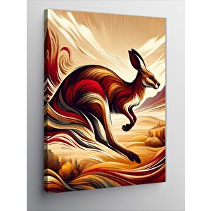 Kanvas Tablo Koşan Kırmızı Kanguru 50x70 cm